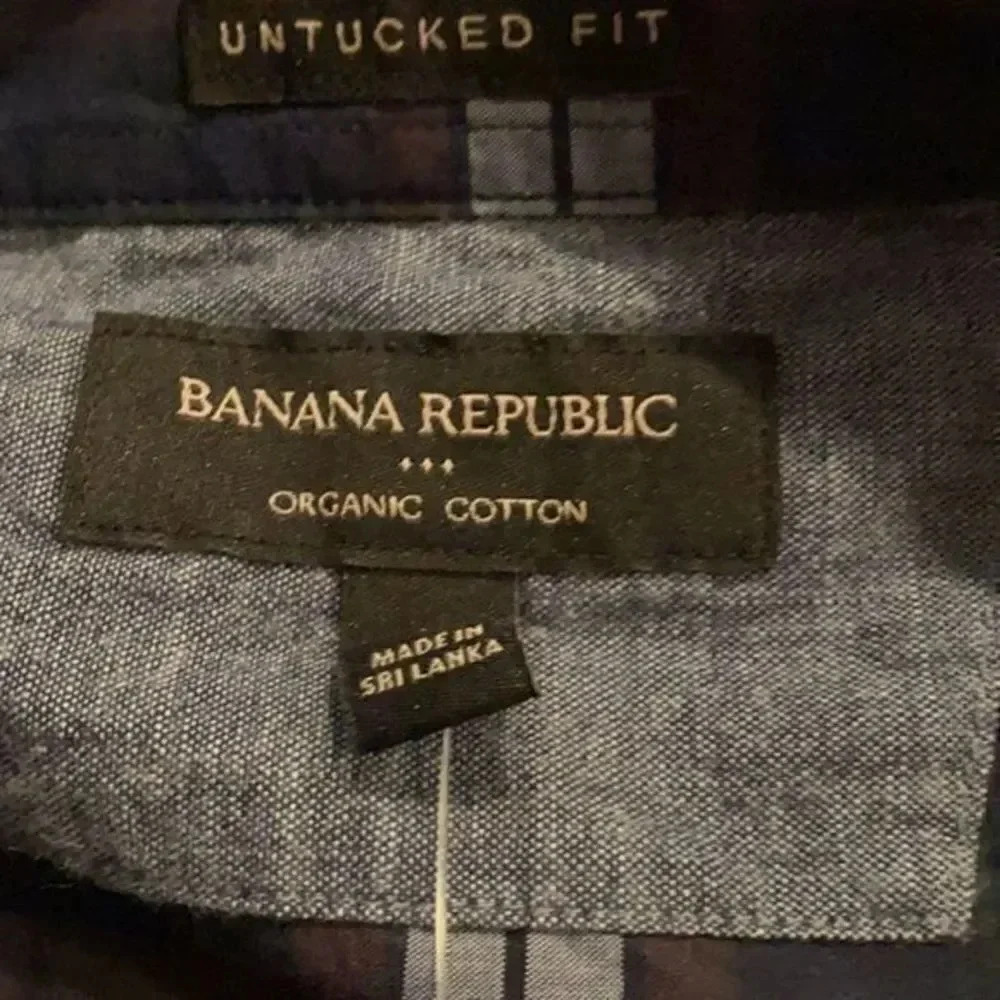 Banana Republic factory Slim-Fit Organic Cotton Untucked Yarn-Dye Shirt - Picture 6 of 8